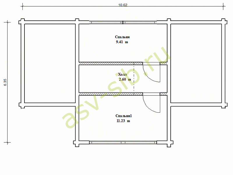 План второго этажа дачного дома с террасой в стиле шале Б-073.
